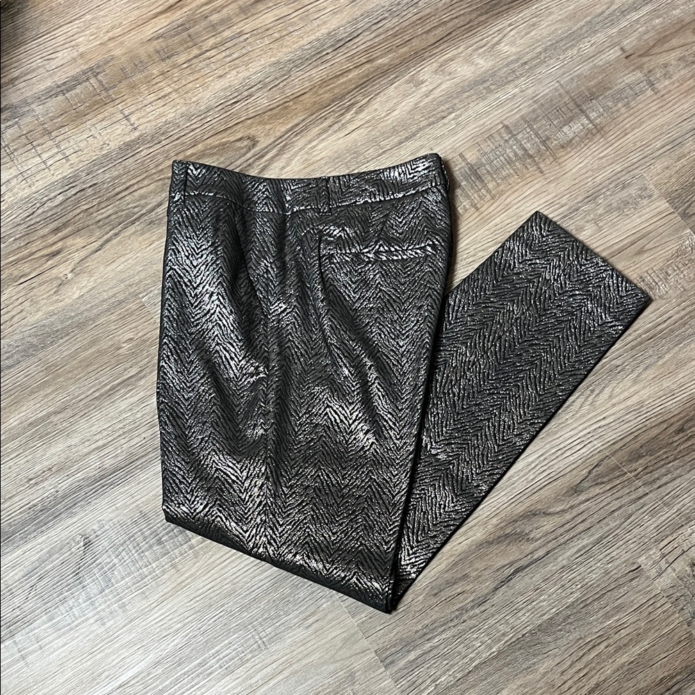 WHBM Women’s Slim Ankle Metallic Jacquard Pants